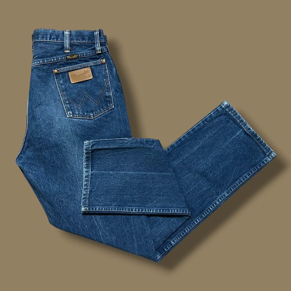 Vintage Wrangler Jeans Cowboy Cut 13MWZ Faded Blue Made in USA 34x33